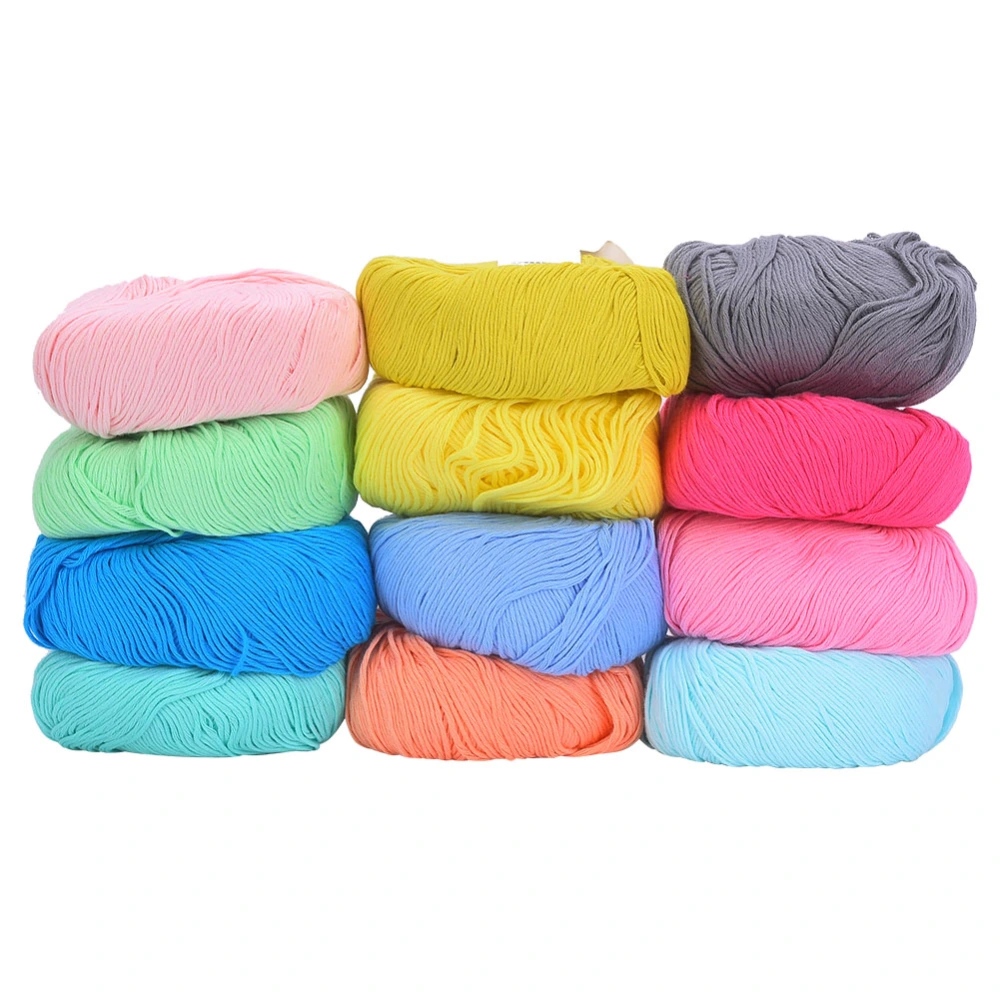 12 Colors Cotton Yarn Crochet Weaving Cotton Thread Soft Warm Baby Yarn