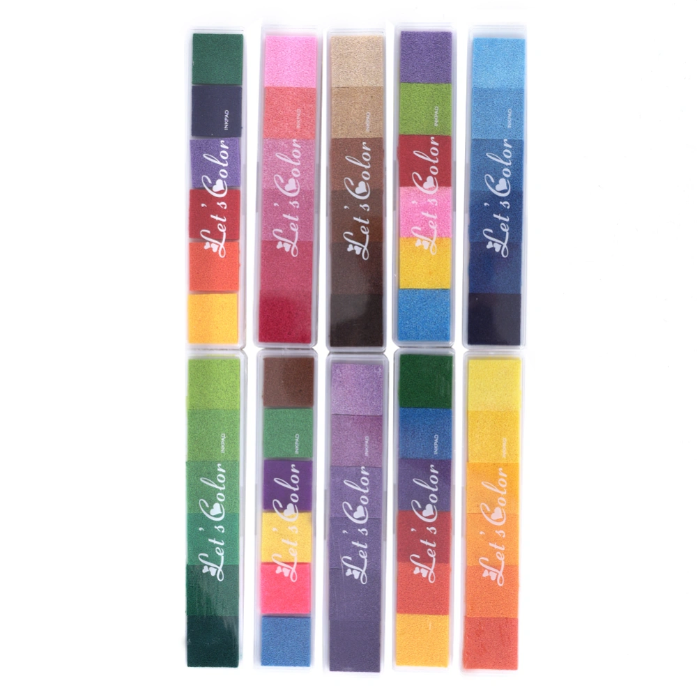 10 Pcs Children Coloured Ink Pad Rubber Stamp Pad for Multiple Purpose