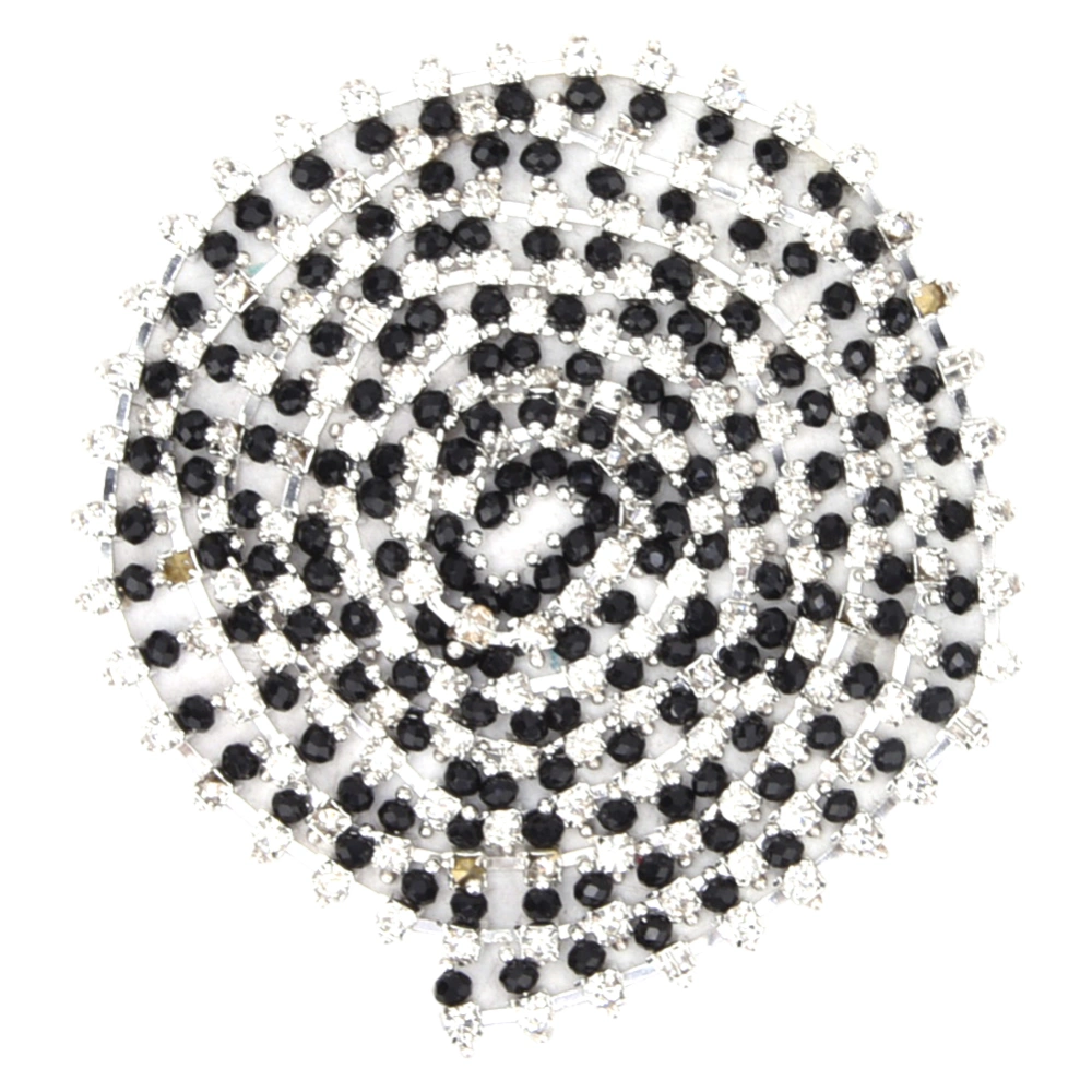 1 Yard (90cm) Length Rhinestone Chain Crystal Glass Sew On Trim DIY Clothes Decoration(Silver Beads Gold Rhinestone Chain )