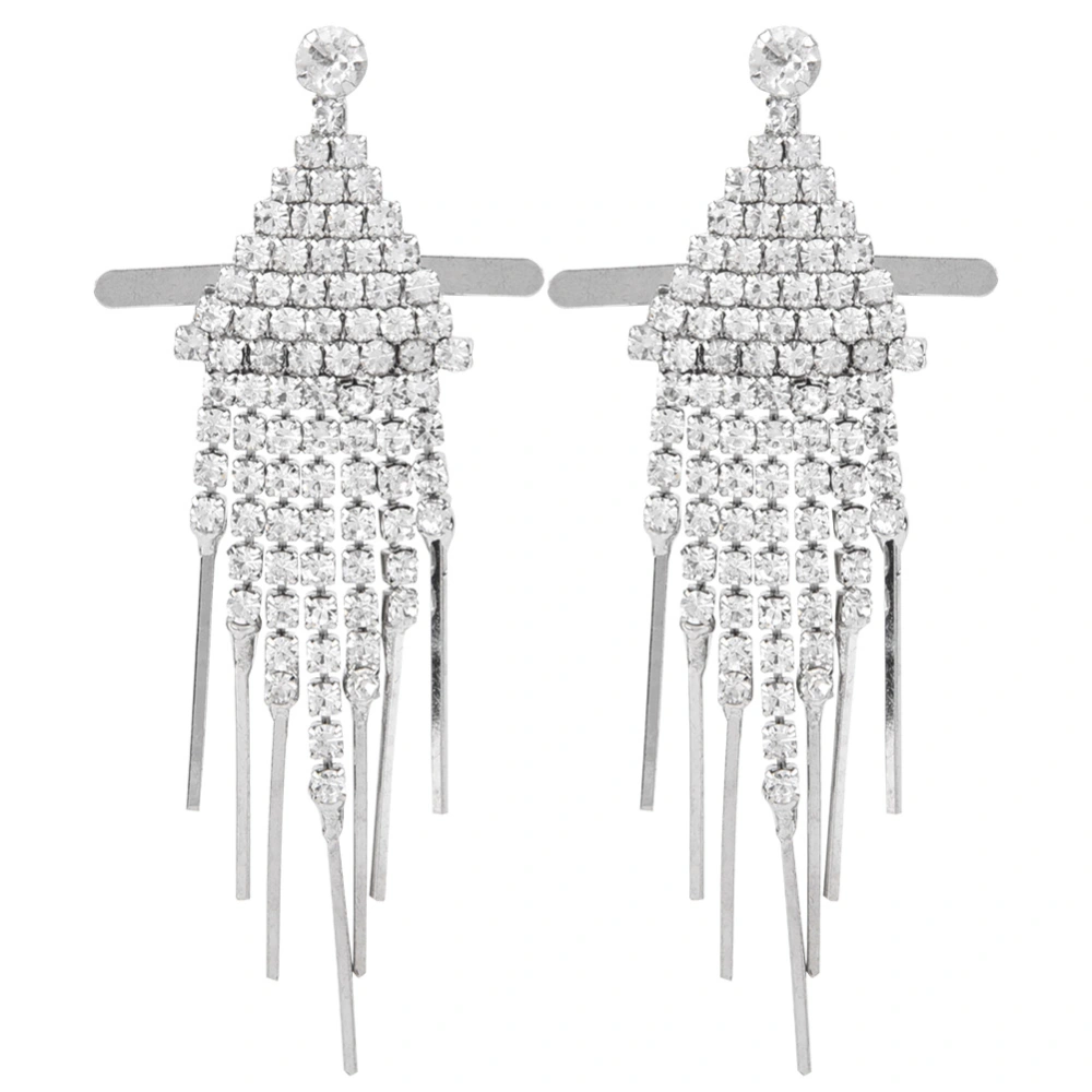 1 Pair Rhinestone Tassel Chain Shoes Buckles Decoration Bag Garment AccessoriesStyle C 2x7.3cm