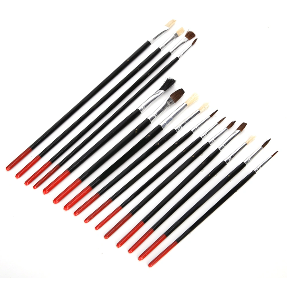 15PCS Art Painting Brushes for Gouache Watercolor Acrylic Oil Painting