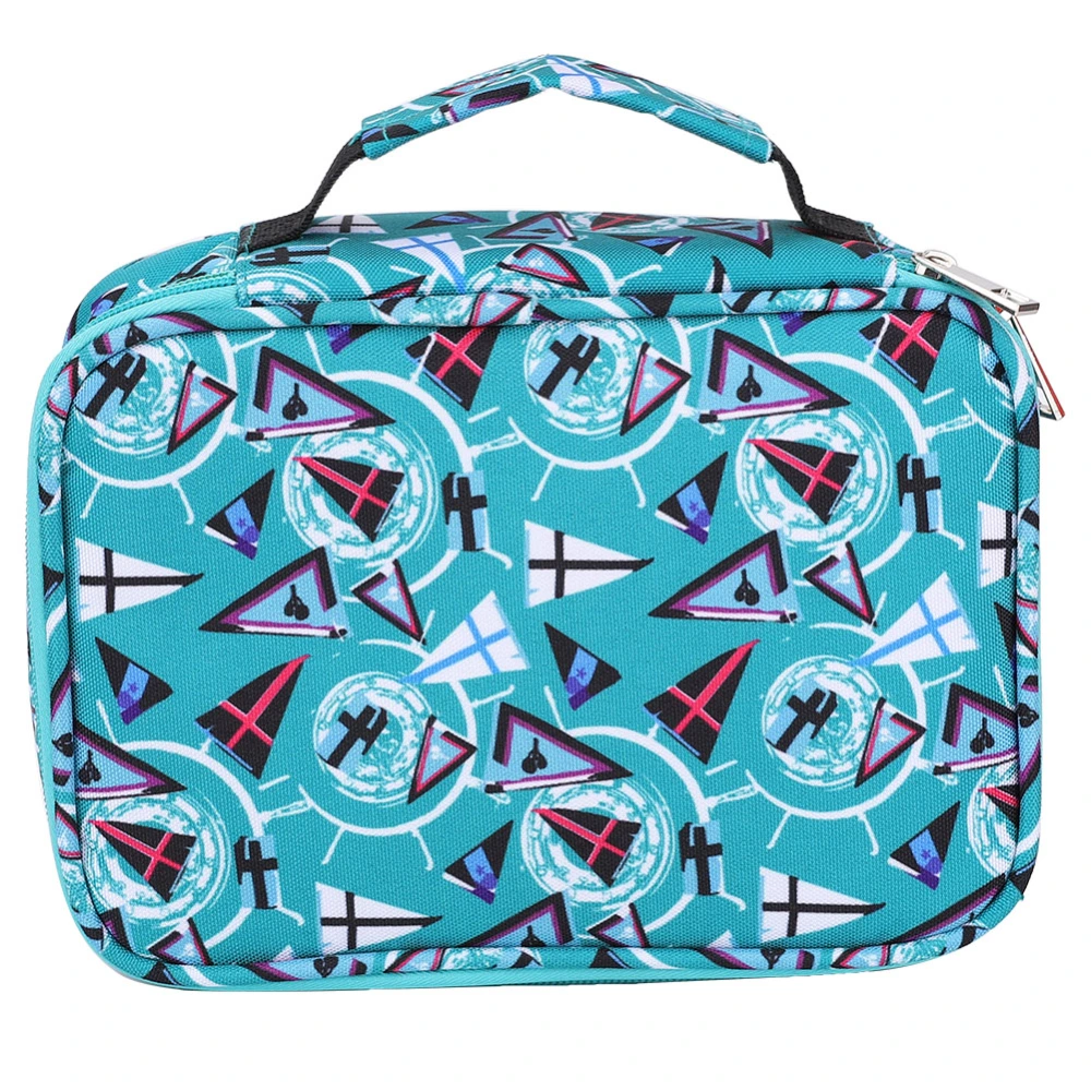 72 Hole Multi Layer Large Capacity Pen Case Colored Pencil Zipper Bag Student Art SuppliesGreen 72