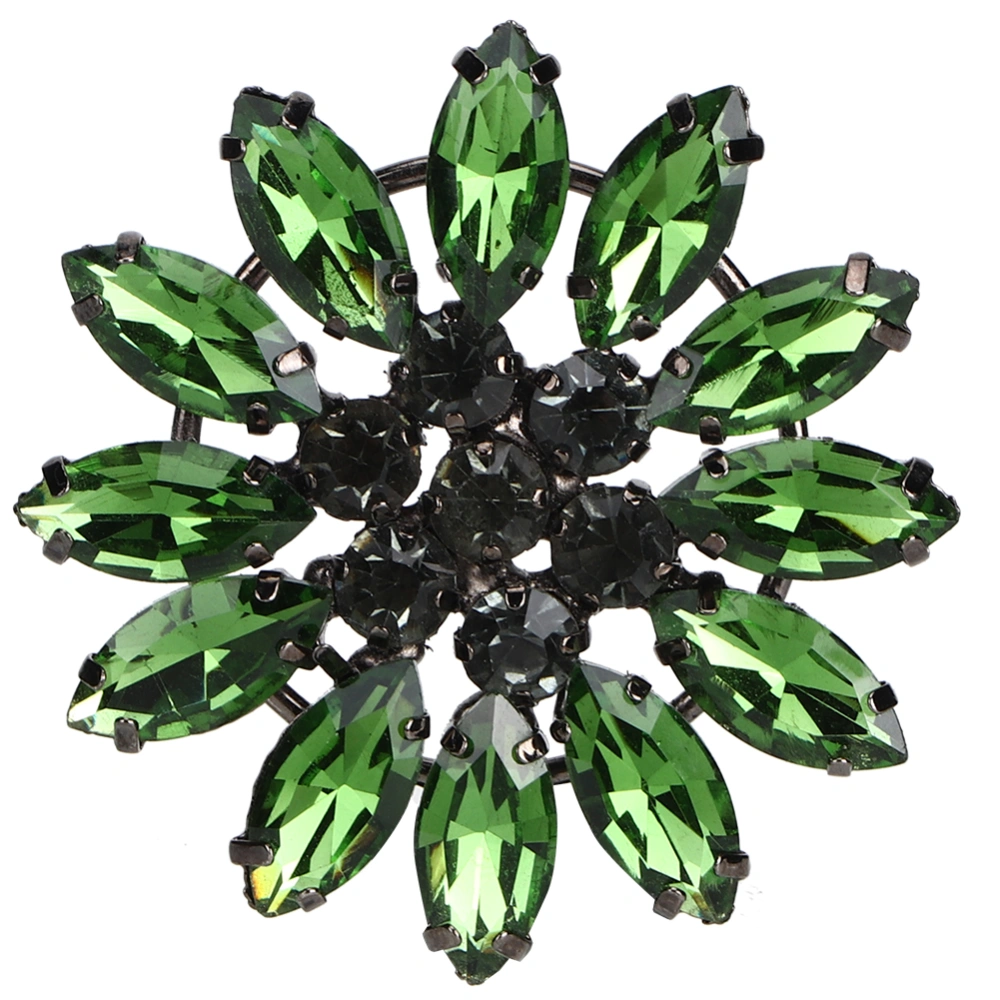 2PCS Colorful Crystal Glass Applique Big Flower Sewing Crystal Stones For Dress Shoe CraftsDark Green