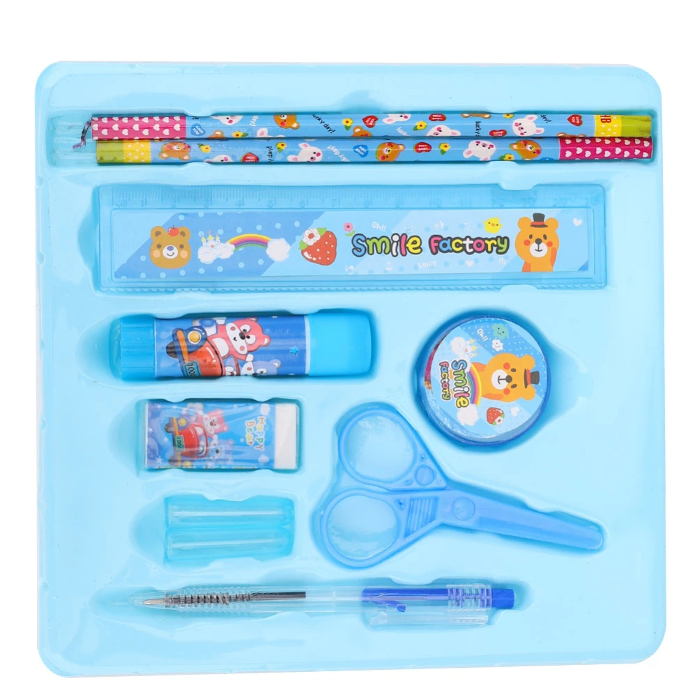 Combination Stationery Set Cute Cartoon Stationery Student Gift School Supplies (Blue)