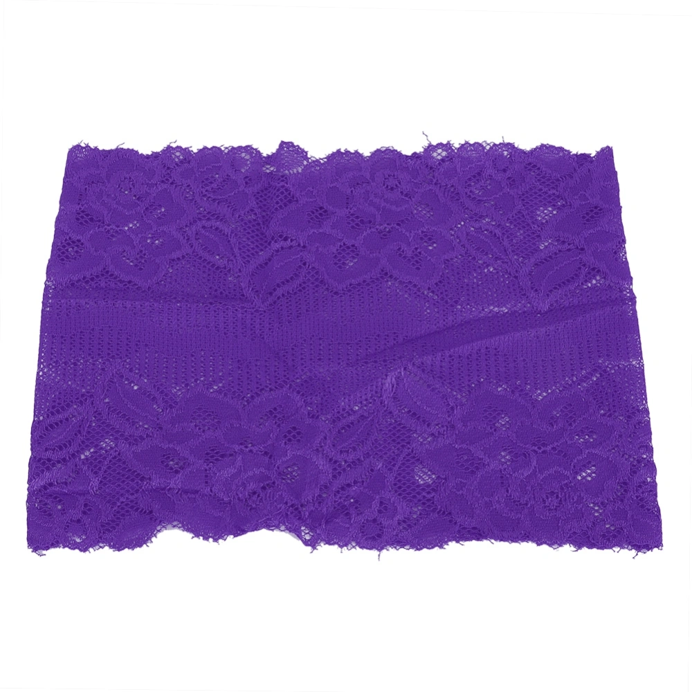 Comfortable Breathable Muslim Lace Bottom Hat Headscarf Decoration Religious Supplies(Purple)