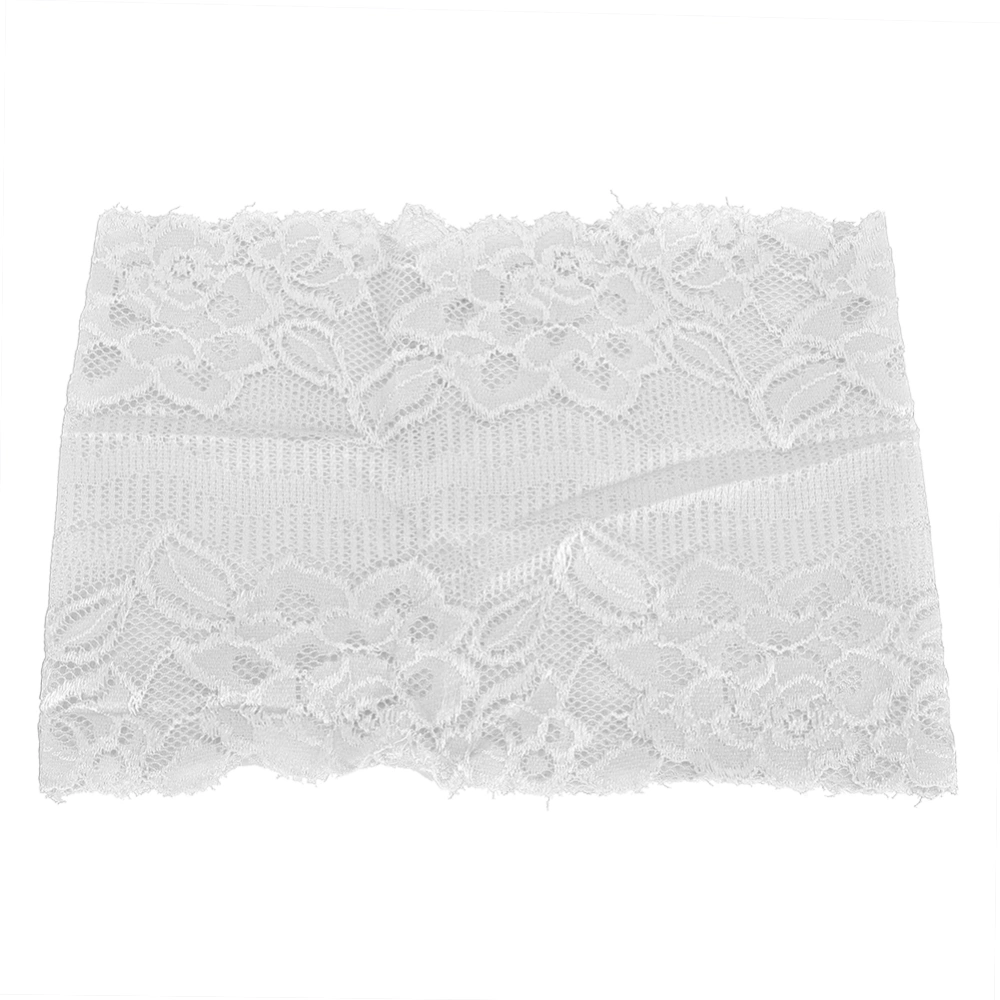 Comfortable Breathable Muslim Lace Bottom Hat Headscarf Decoration Religious Supplies(White)