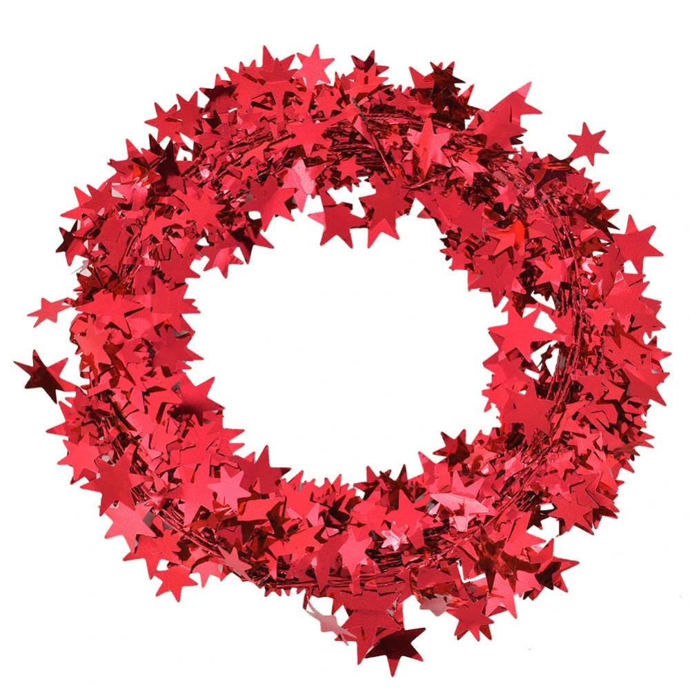 7.5m Small Star Garland Christmas Tree Wedding Party Decoration Clothing Accessories (Red)