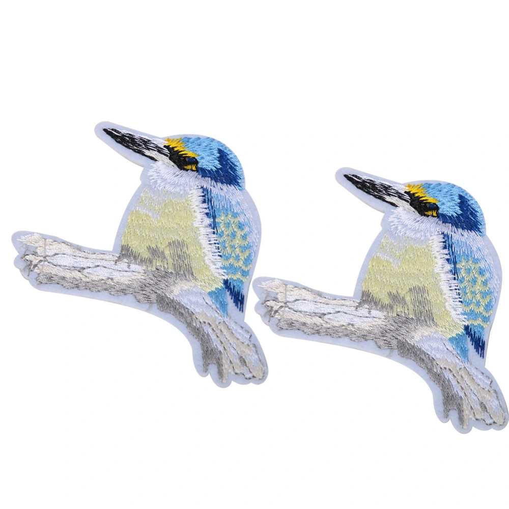 2pcs Vivid Bird Embroidery Applique DIY Iron On Patch Clothes Bag Accessories (Bird Branch)