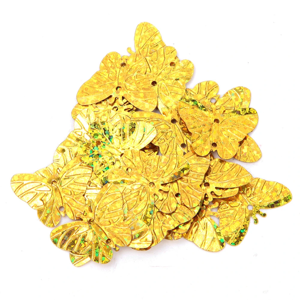 50G DIY Handcraft PVC Sequins Party Clothes Supplies Accessories 18x23mm(Laser Light Golden)