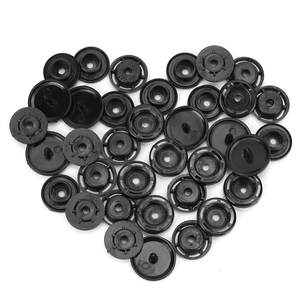 1000 Sets Harmless Resin Snap Button Set Children Cloth Quilt Cover Button Pressed(Black T8)