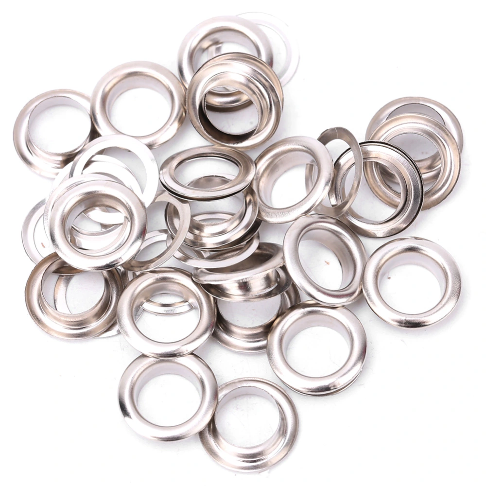 100 Pcs Brass Cloth DIY Tool Knitting Accessory Anti Rust Leather Craft Eyelet(Silver 8mm)