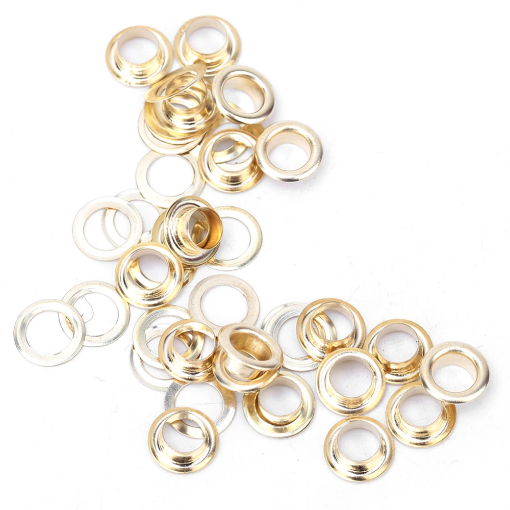 100 Pcs Brass Cloth DIY Tool Knitting Accessory Anti Rust Leather Craft Eyelet(Golden 6mm)