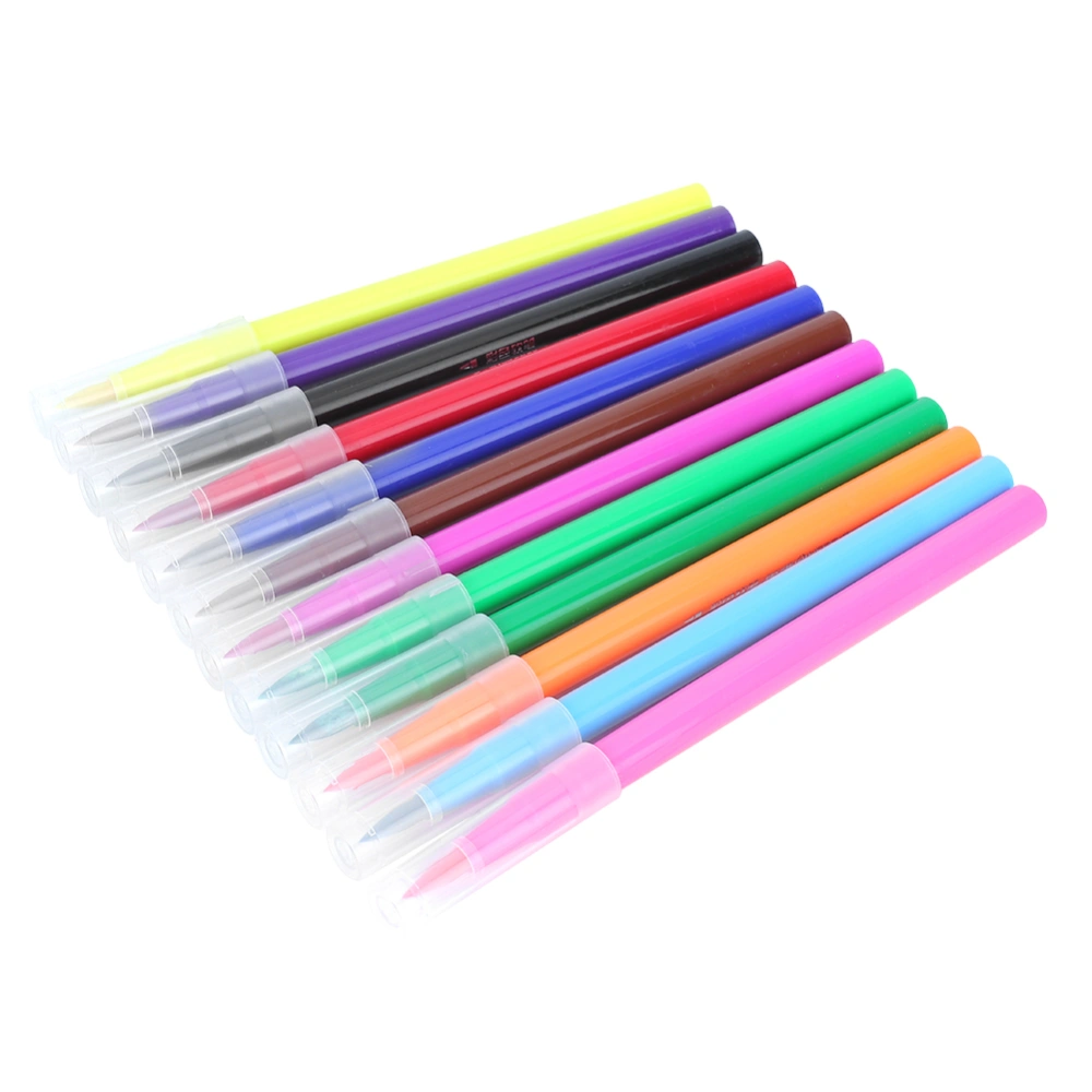 12 Colors Soft Tip Colorful Painting Brush Pen Set Art Markers Stationery