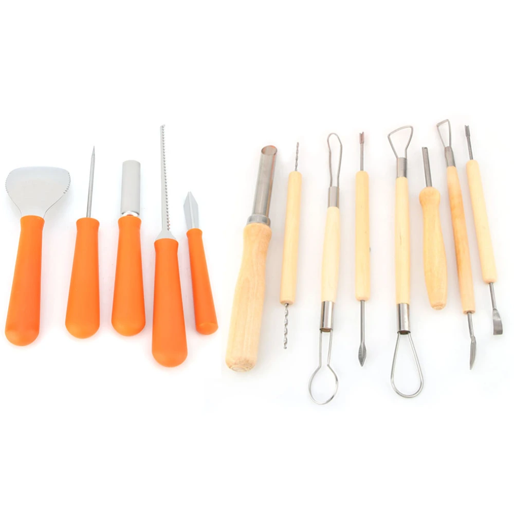 5pcs/13pcs Children DIY Halloween Pumpkin Cutting Carving Kit Kid Pumpkin Lamp Carving Tools(#1
