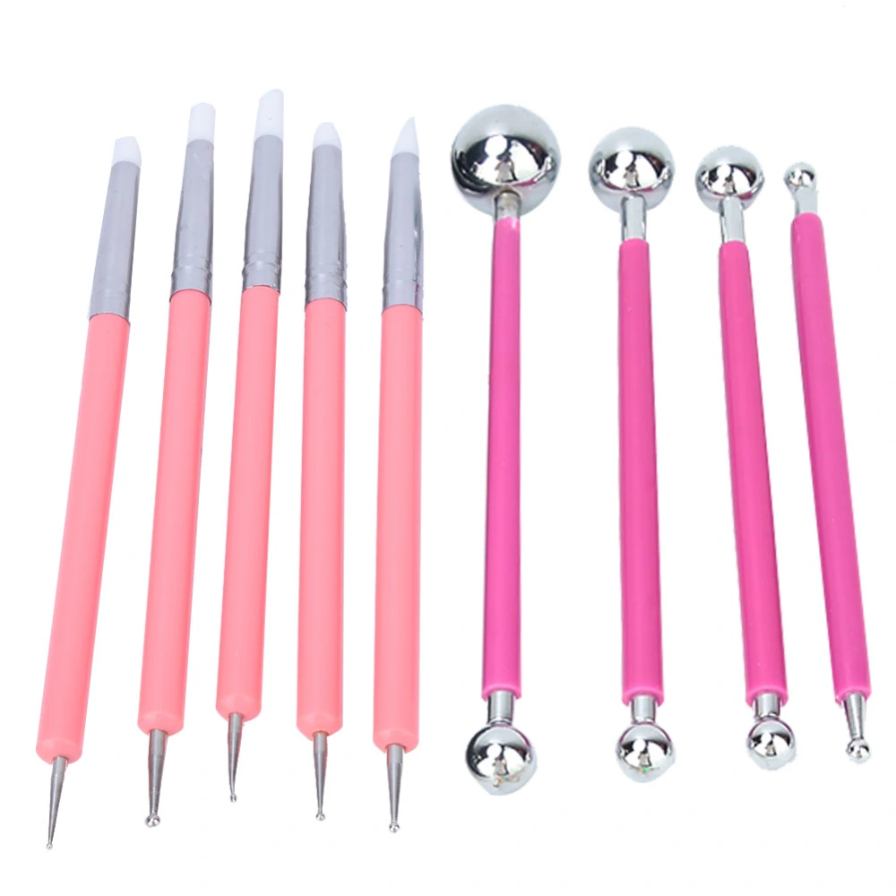 9Pcs DIY Acrylic Silicone Craving Pen Aluminum Tube Handle Pottery Clay Sculpture Tool #2