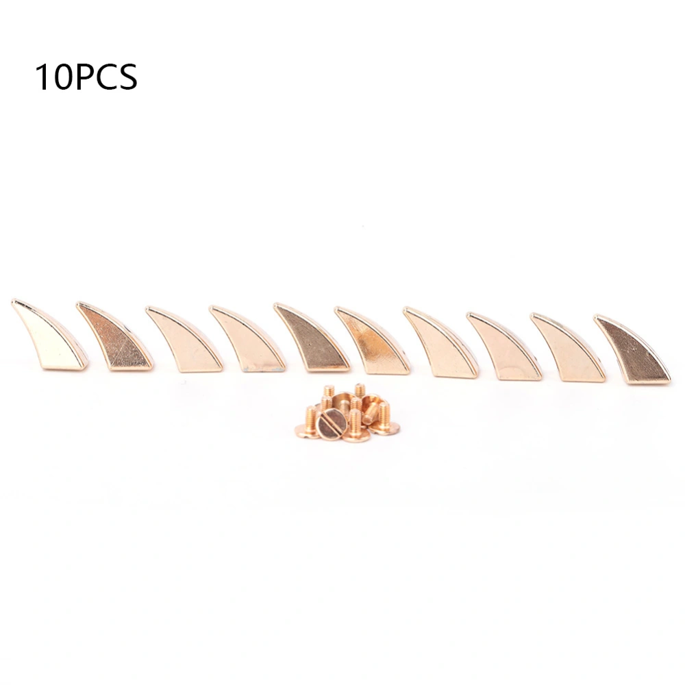 10Pcs DIY Colorful Alloy Spikes Punk Studs Rivet Bullet for Clothing Hat Decoration(Gold)