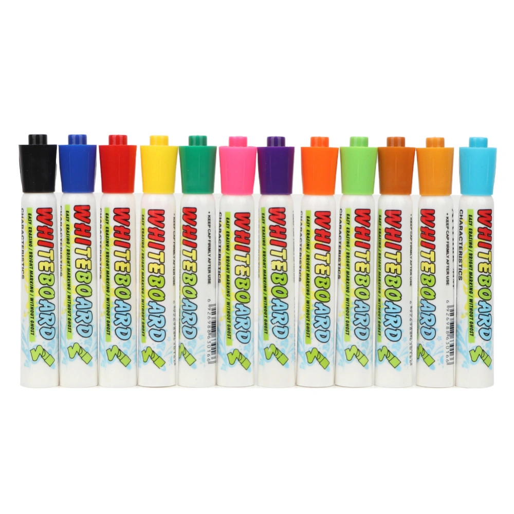 12 Colors Easy Wipe DIY Children Kids Erasable Markers Liquid Chalk Pens Set