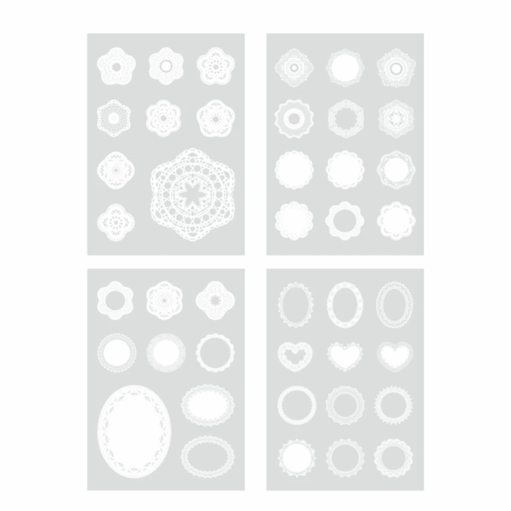 4pcs Retro Style 90*75mm DIY Craft PET Sticker Paper Decoration(#4)