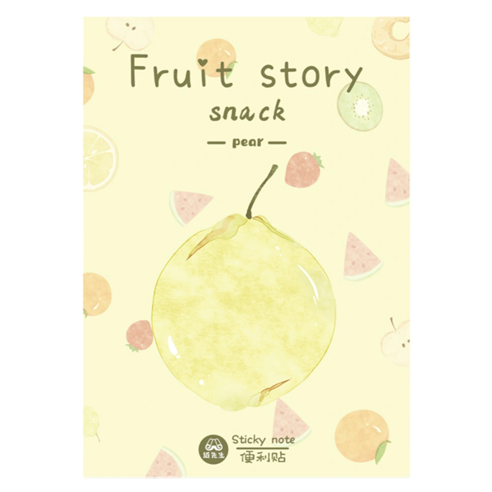 30Pcs Fruit Pattern Note Sticky Paper Stickers Notepads School Supplies(Pear C04807)