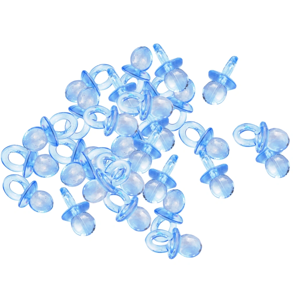 20pcs Transparent Acrylic Pacifiers Baby Shower Toy Birthday Party Game Decoration (Blue)