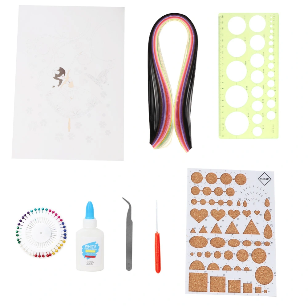 DIY Handcraft Dancing Girl Patterns Paper Quilling Set Children Quilling Paper Tool Kit