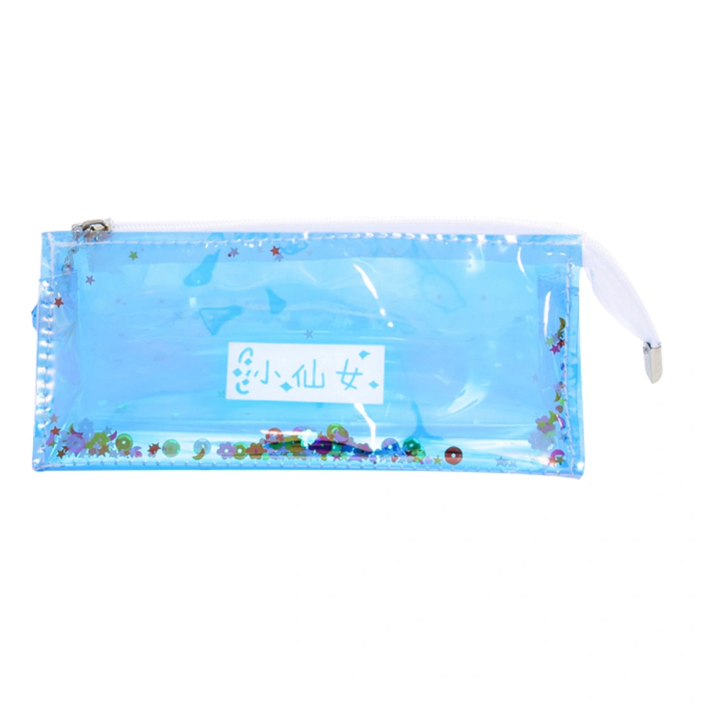 Glitter Transparent Pen Organizer Portable Pencil Case Bag School Stationery Supplies (#7)