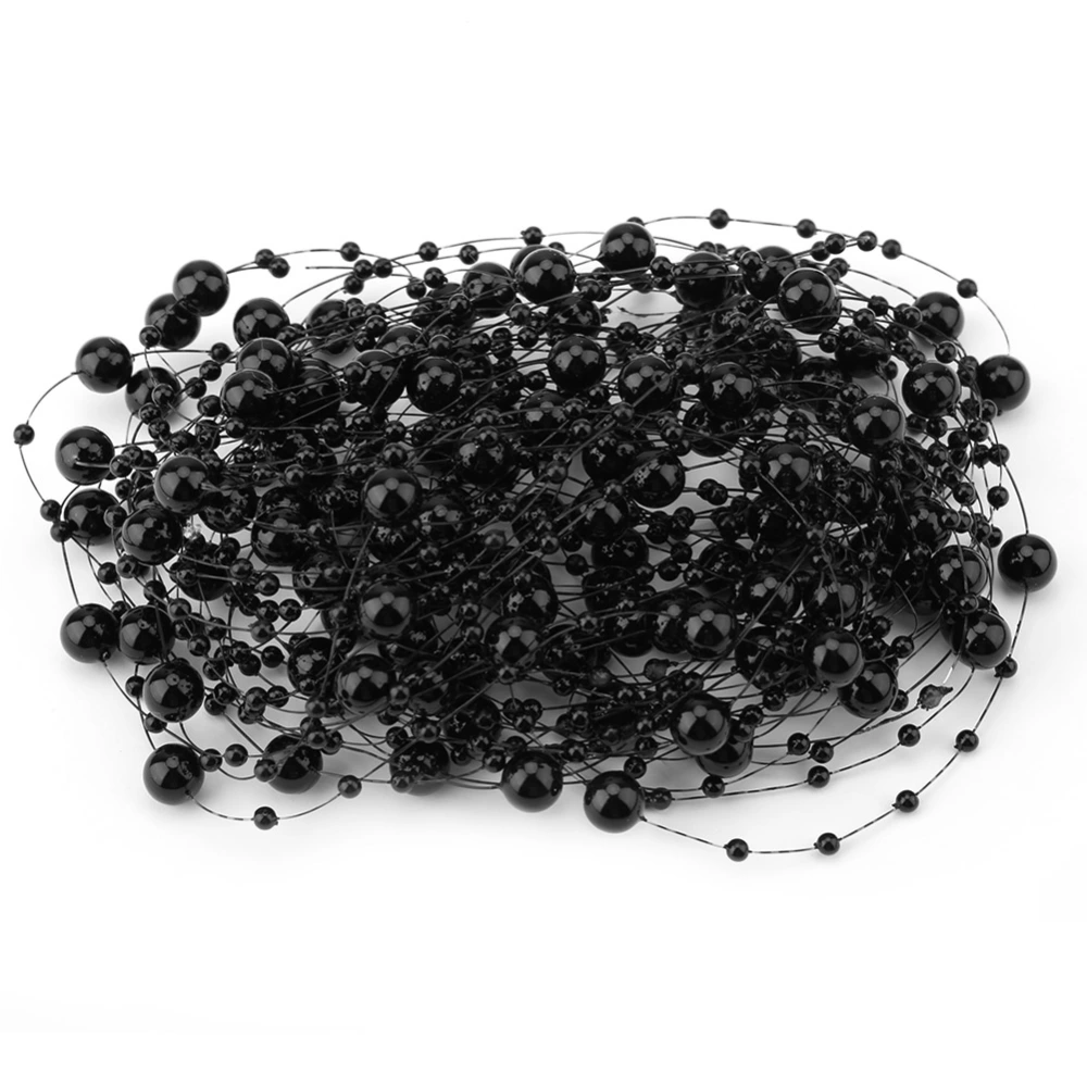 10M Fishing Thread Artificial Pearls Beads Chain DIY Wedding Party Decoration (black)