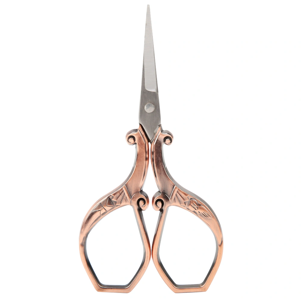 European Retro Cross Stitch Scissors Vintage Craft Sewing Shears Embroidery Tool (Red Bronze)