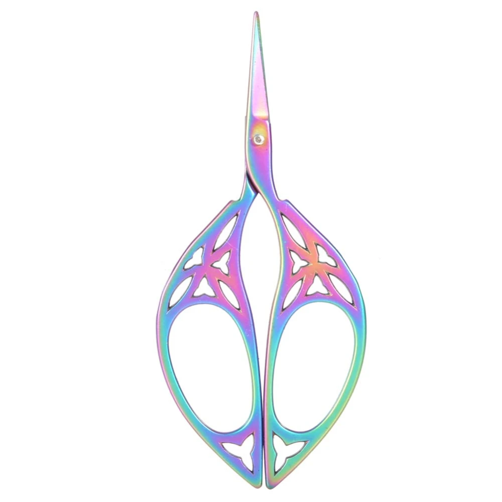 Vintage Creative Leaf Design Scissors Stainless Steel Household Needlework Scissors (Colorful)