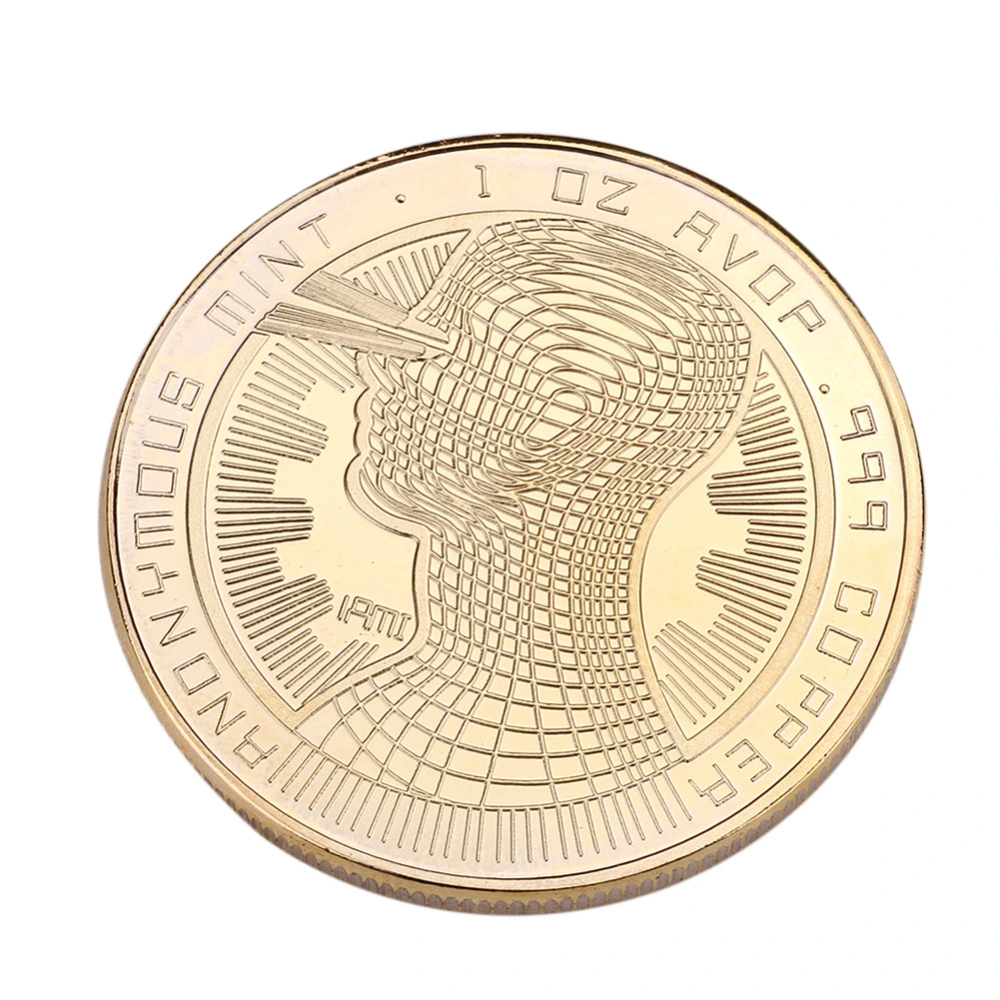 Super Brain Pattern BTC Collectible Metal Coin Commemorative Souvenir Art Collection (Golden)