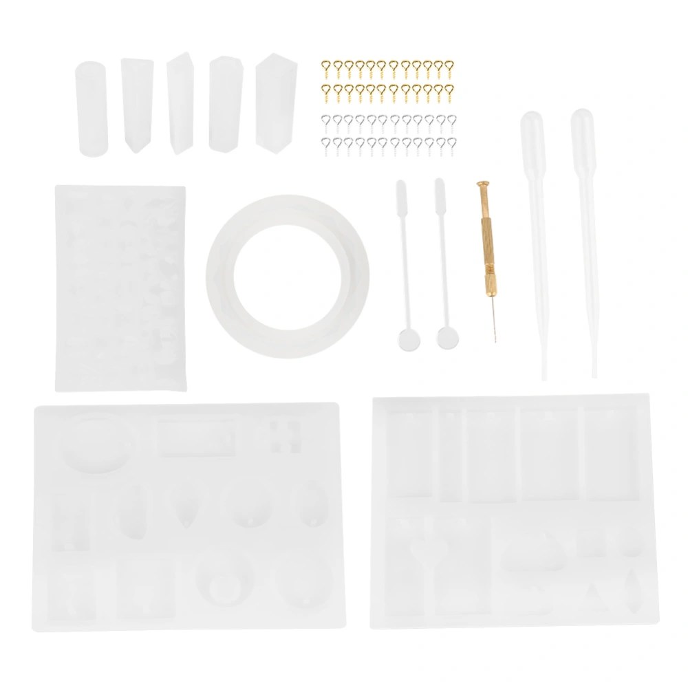 62PCS Silicone Jewelry Casting Moulds Silicone Resin Jewelry Molds DIY Tool