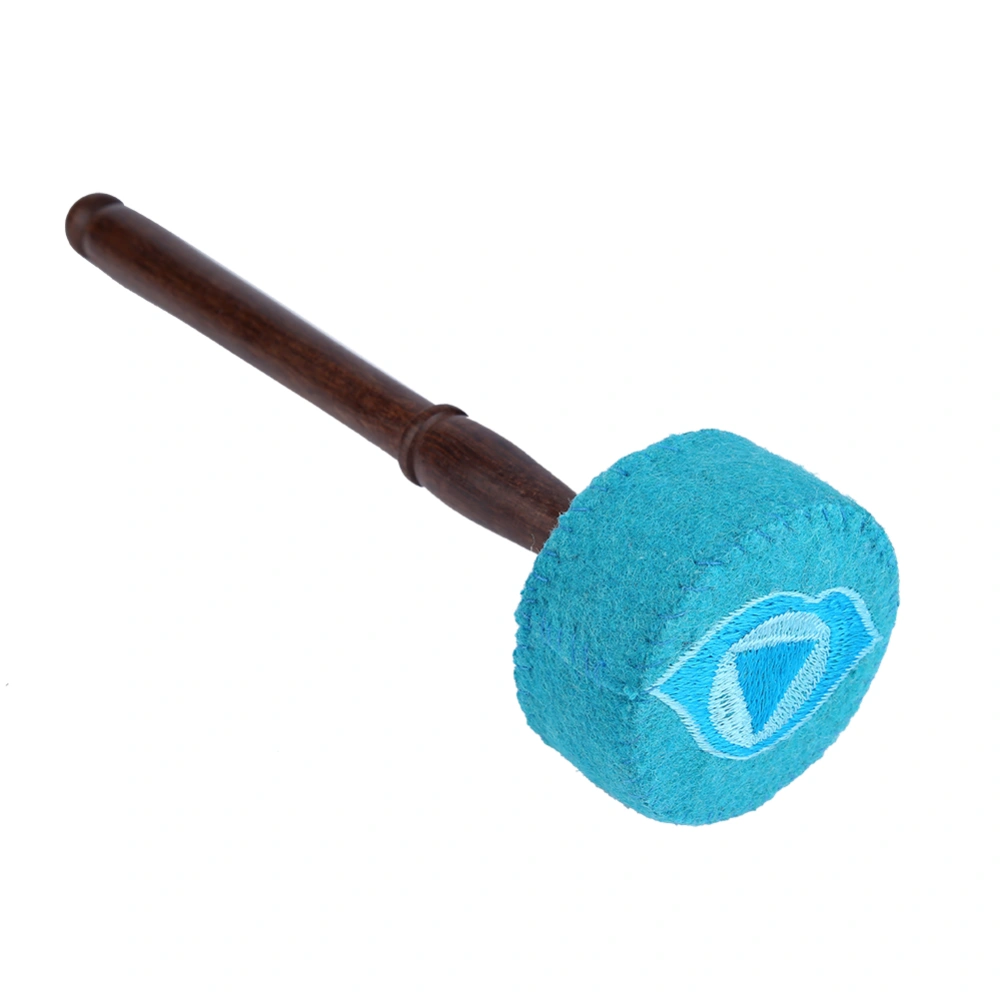 Handmade Hard Wood Felted Striker Mallet Stick for Tibetan Buddhism Singing Bowl (Light Blue)