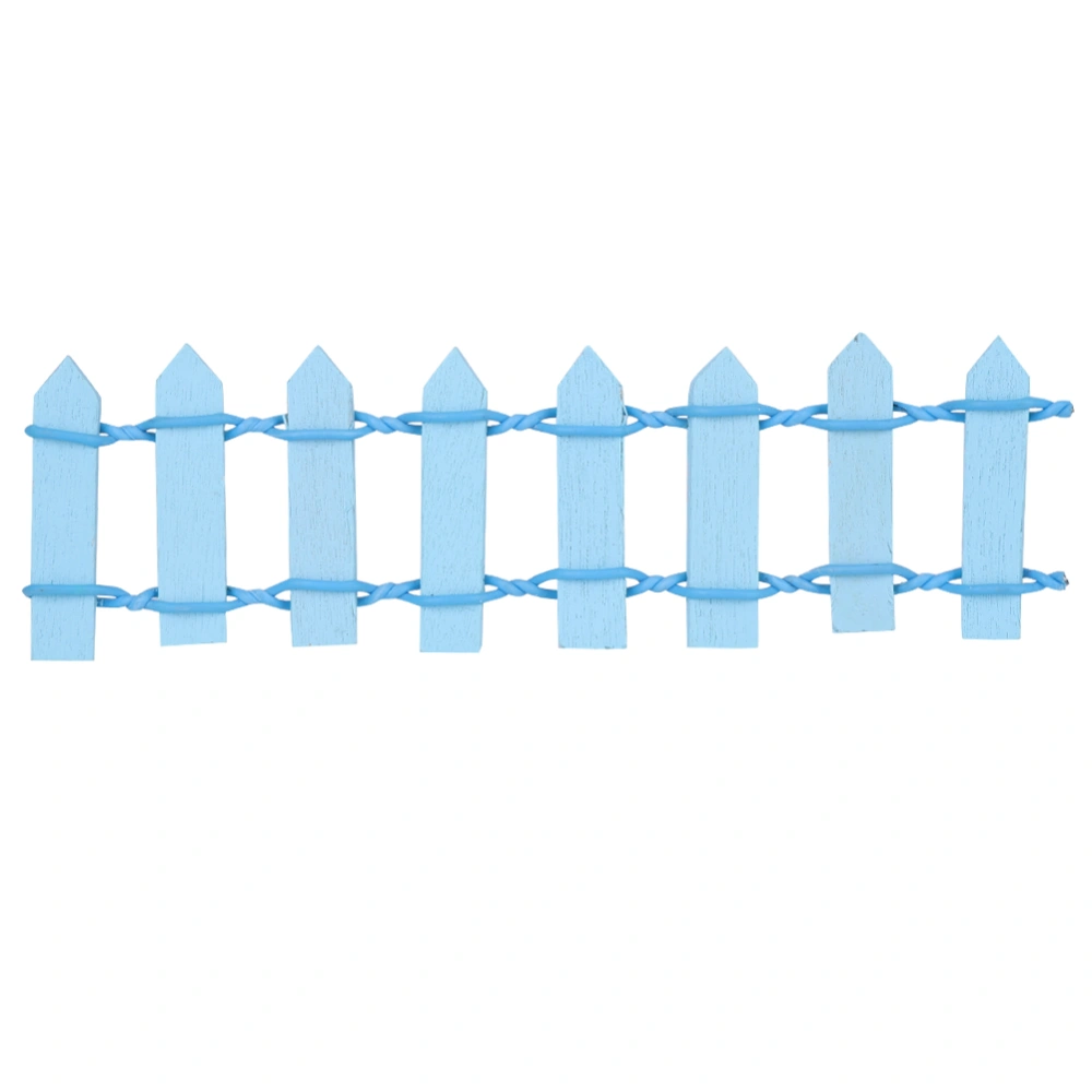 Mini Fence Lovely Miniature Garden Wooden Fence Dollhouse Ornament Blue