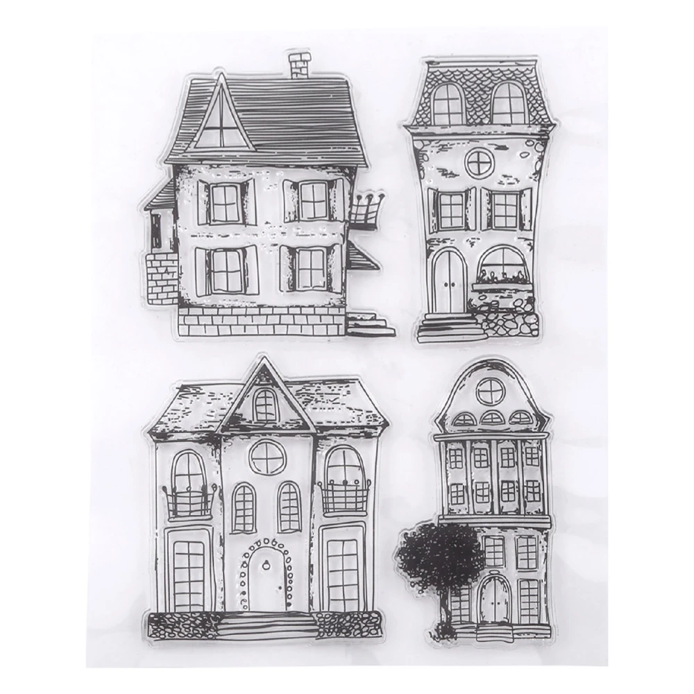 Scrapbook Photo Cards Rubber Stamp Clear Transparent Stamps House