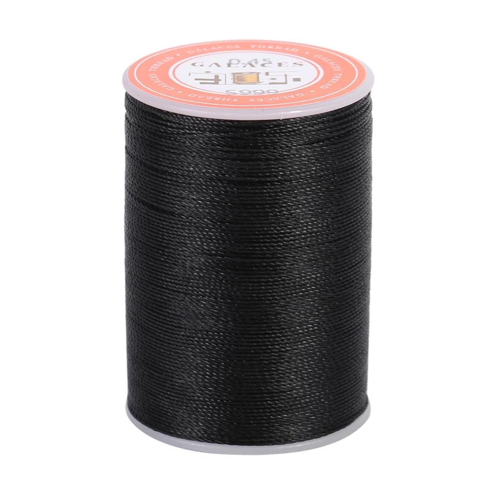 160m/Roll 0.45mm Polyester Leather Sewing Round Waxed Thread Cord DIY Handcrafts (Black)