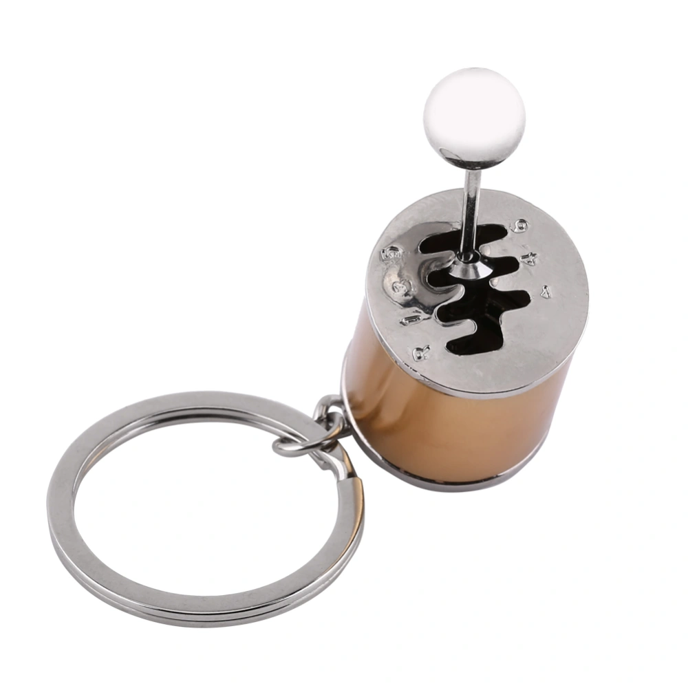 Gear Shifter Model Keychain Keyring Auto Part Shaped Alloy Key Rings(Gold)
