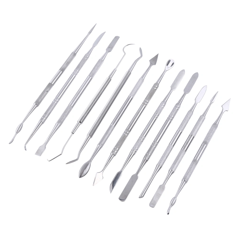 12pcs Stainless Steel Double Sided Wax Carving Tool Kit Set for Decoration Jewelry Dental Lab
