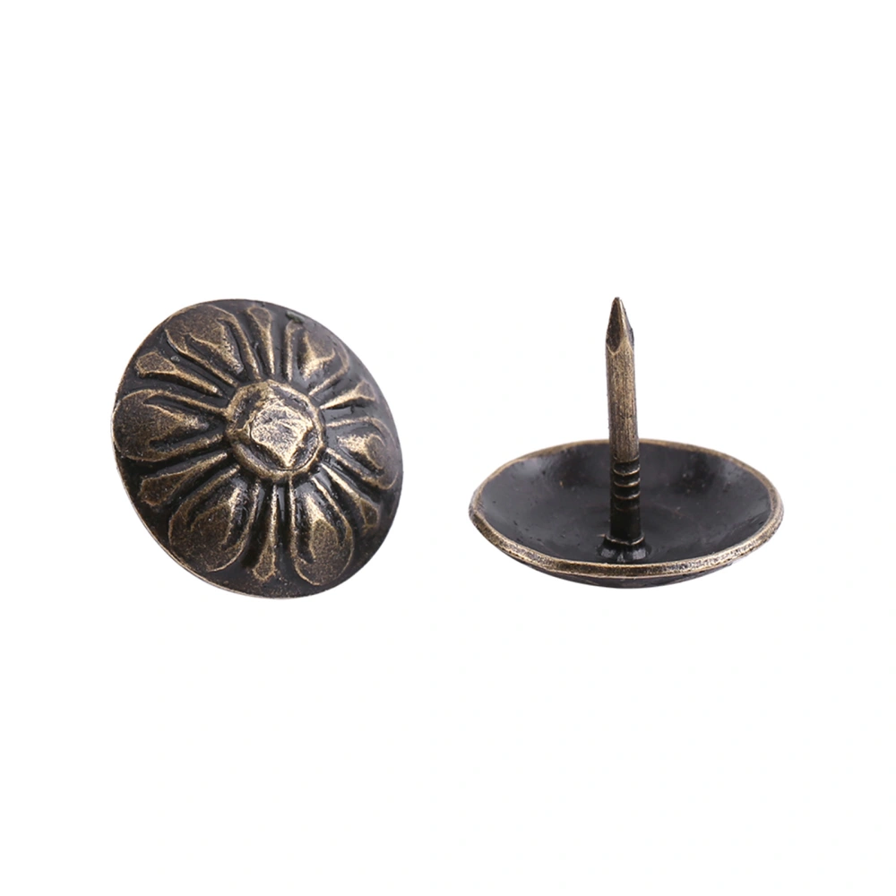 100pc Vintage Upholster Nails Bronze Metal Tag Furniture Sofa Shoe Door Decorative Tack Stud