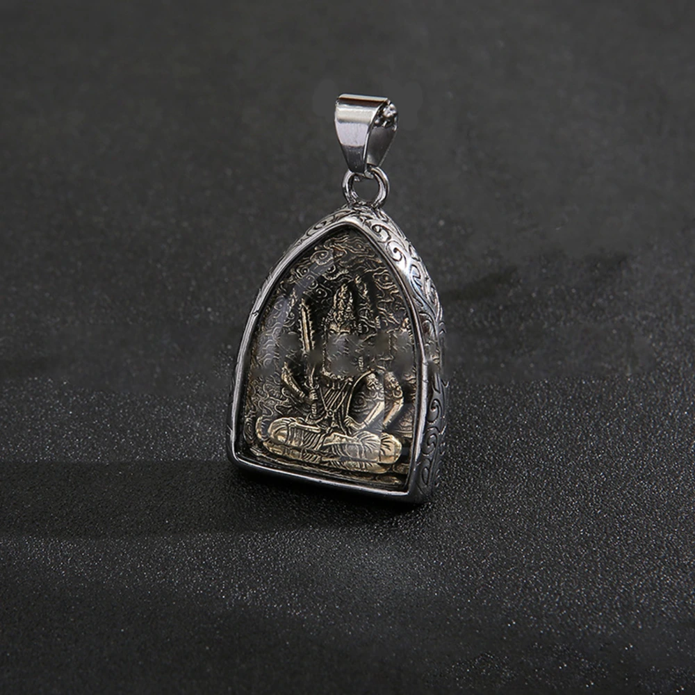 Buddha Pendant Arc Cutting Ethnic Style Beautiful Practical Stainless Steel Jewelry for Amulet Decoration Gifts Bodhisattva Akashagarbha