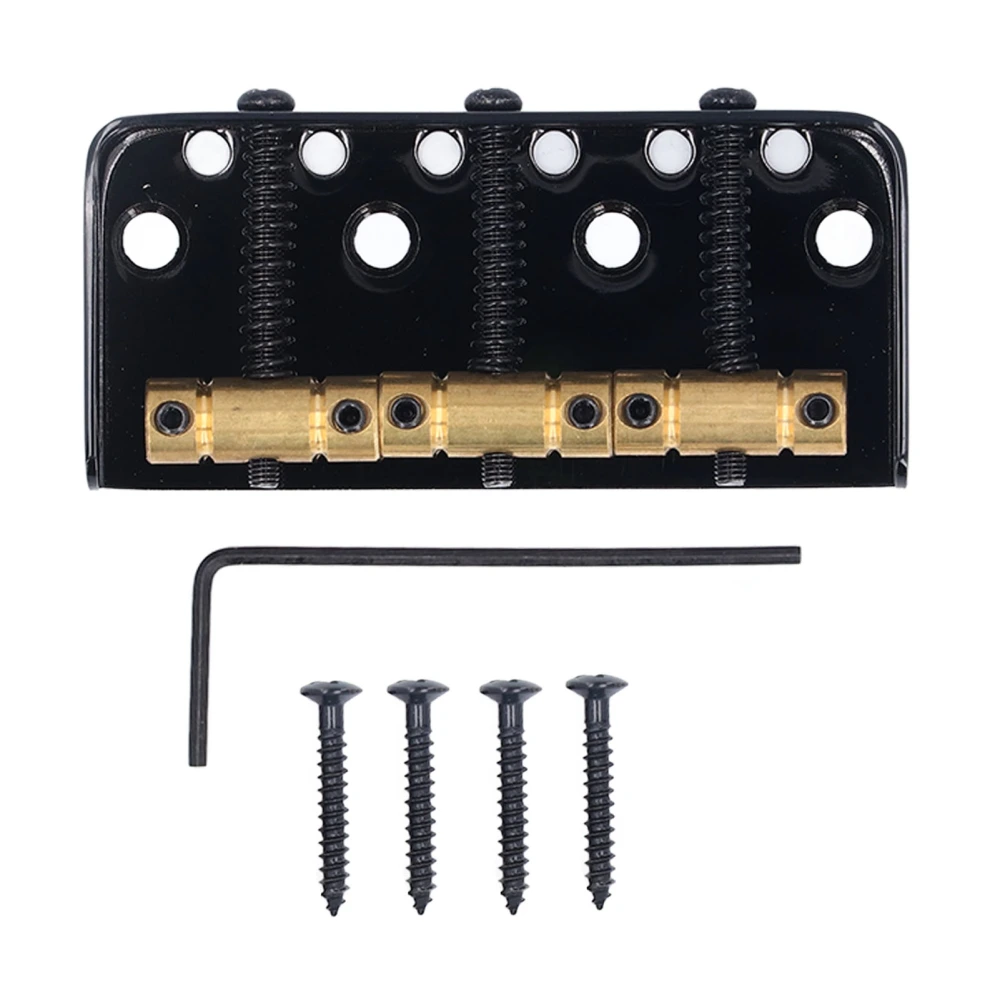 Short Electric Guitar Bridge 3 Saddle Professional Guitar Bridge Replacement for Tele Black