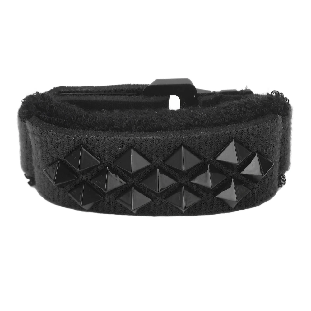 Guitar Dampener Strap Guitar String Noise Damper Fretboard Muter with Square Rivets Stringed Instrument Accessory Black Long 7.5x0.9x1.2in