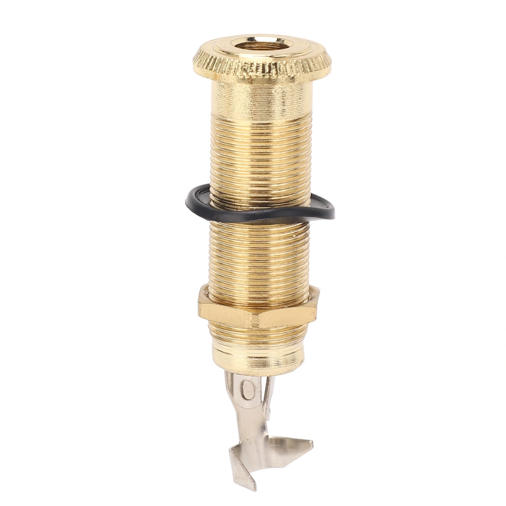 Guitar End Pin Jack Socket Threaded Metal 6.35mm for Bass Electric Guitar Output GT207 Gold