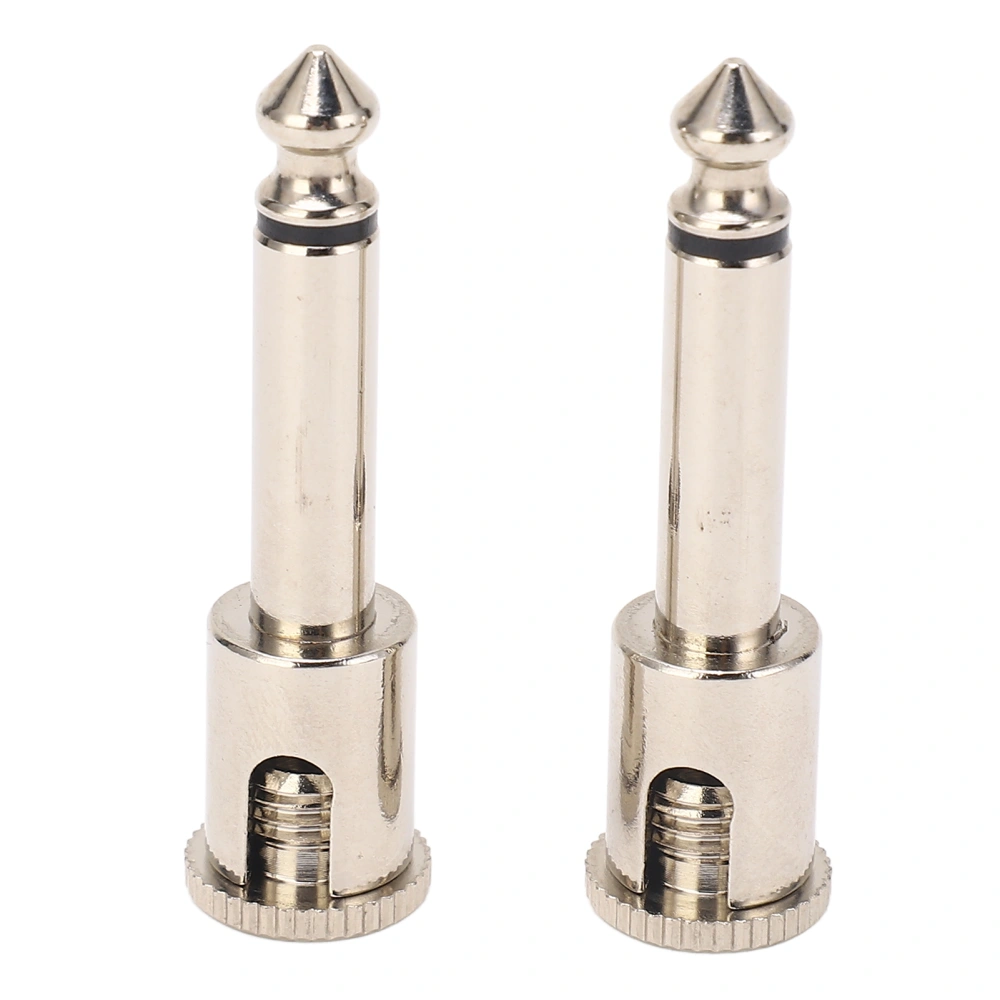 2 Pcs Guitar Audio Adapter 6.35mm Solderless Connection Fast Transmission Speed Audio Cable Plug Connector