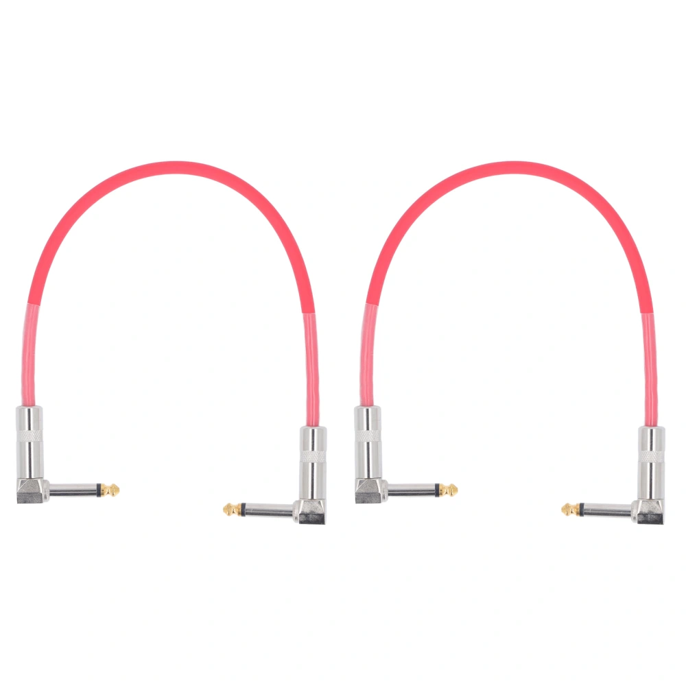 2PCS 12 Inch Guitar Jumper 1/4 Inch Plug Guitar Effect Pedal Cable Pure Copper Musical Instrument Cables Red