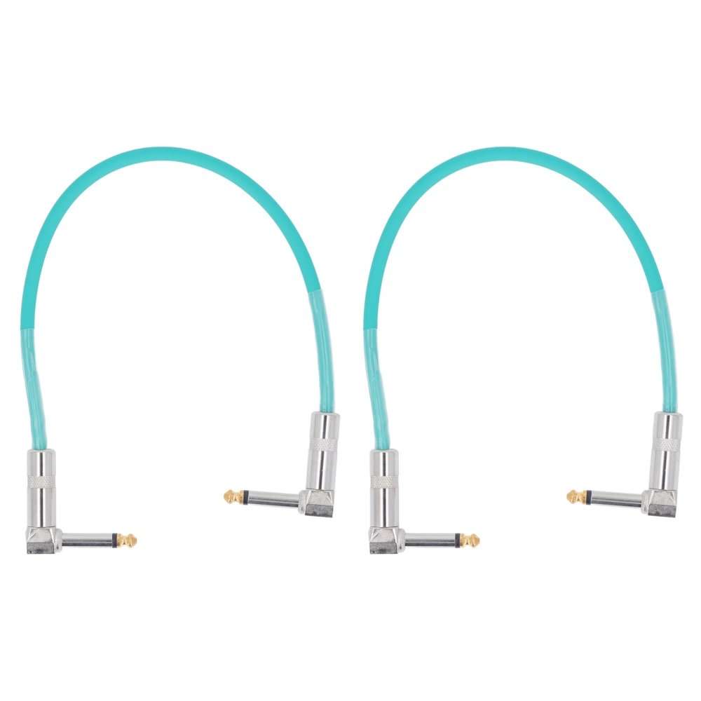 2PCS 12 Inch Guitar Jumper 1/4 Inch Plug Guitar Effect Pedal Cable Pure Copper Musical Instrument Cables Cyan