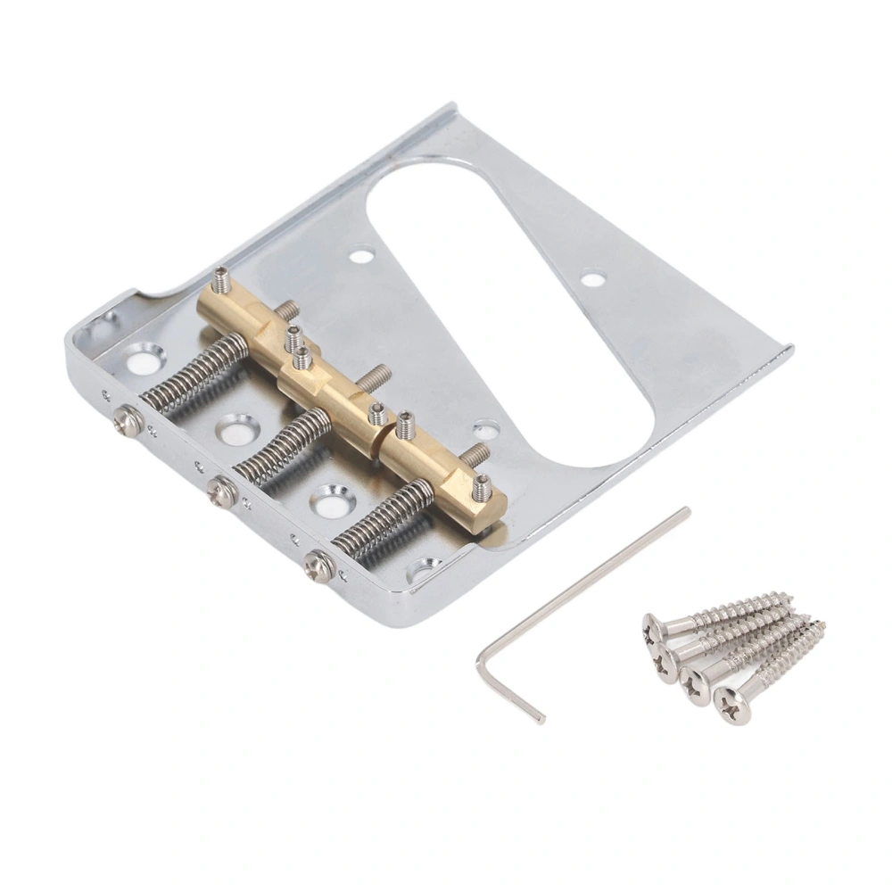 Guitar Bridge Tailpiece 3 Brass Saddles Bridge for Vintage Tele Telecaster Style Electric Guitar Parts