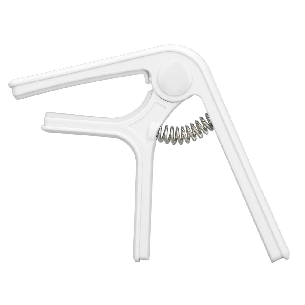 Guitar Capo Sturdy ABS Spring Even Pressure Easy Operation Capo for Acoustic Guitar Ukulele Bass Banjo Mandolin White