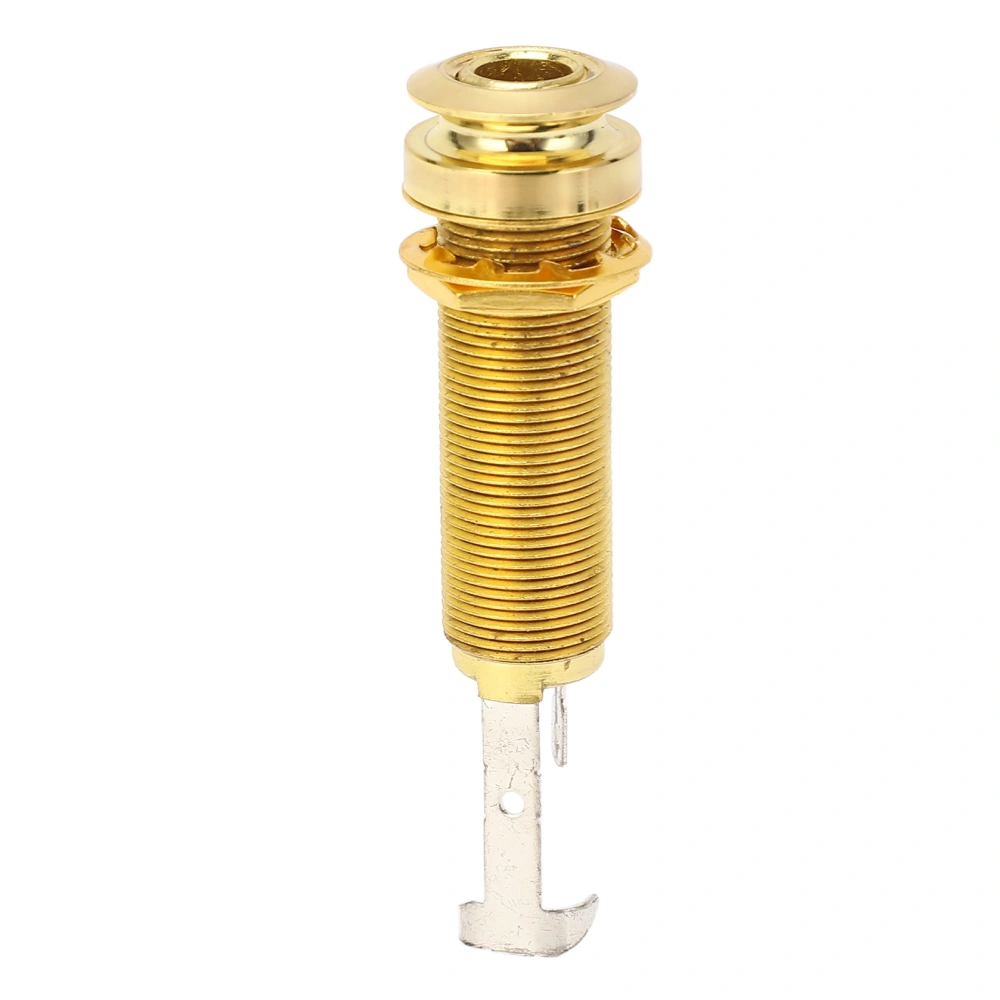 Guitar Bass Barrel Jack 1/4 Inch Reduce Noise Metal Cylinder Output Jack Socket for Electric Guitars Basses Gold
