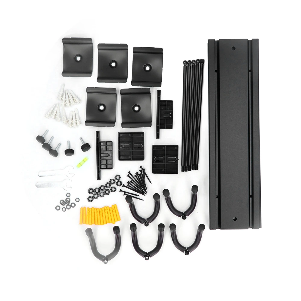 Guitar Wall Mount Rack Aluminum Alloy Splicing Panel Steel Hook Rotatable Guitar Hanger for Bass Violin Mandolin Banjo Black