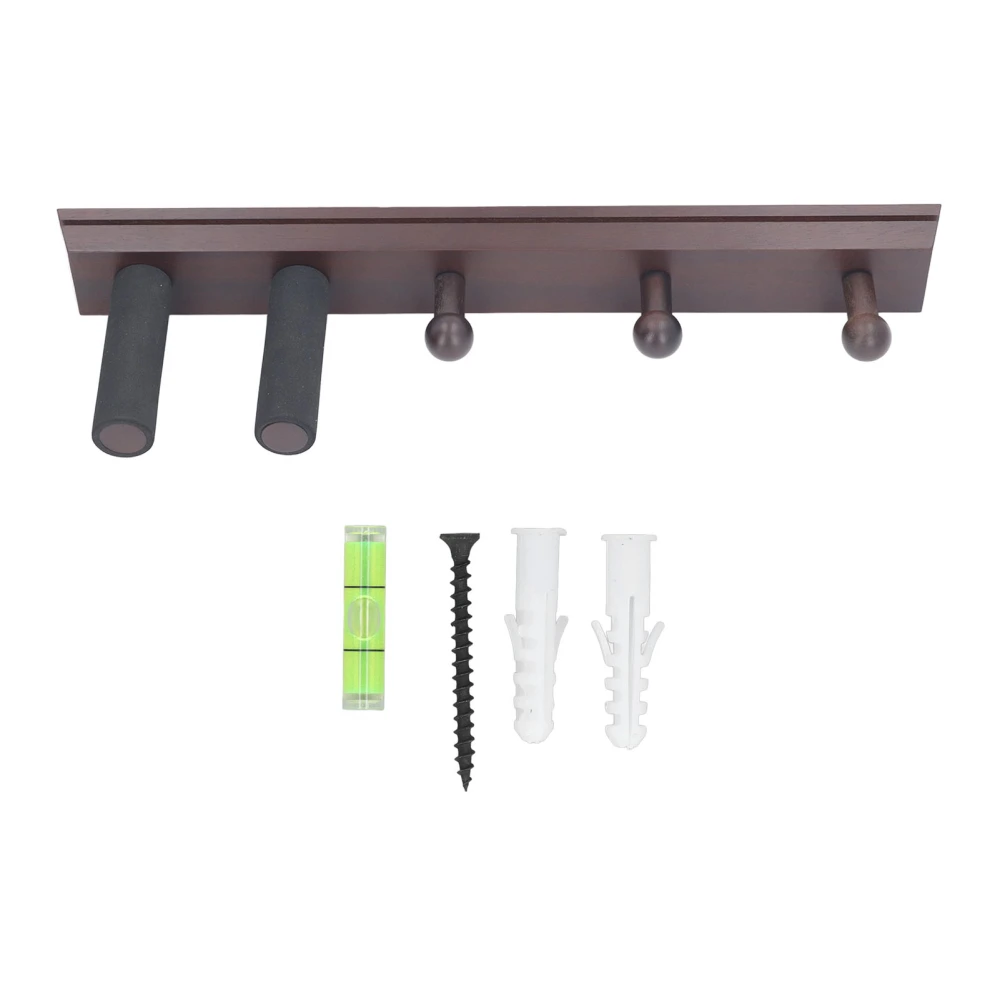 Guitar Wall Mount Rack with Pick Holder Sponge Wooden Instrument Display Hanger for Acoustic Electric Guitars